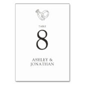 エレガントモダンシンプルエレメント結婚の テーブルナンバー (正面)