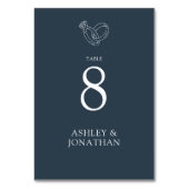 エレガントモダンシンプルエレメント結婚の テーブルナンバー (正面)