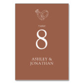 エレガントモダンシンプルエレメント結婚の テーブルナンバー (裏面)