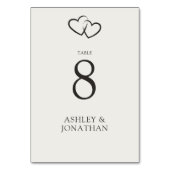 エレガントモダンシンプルエレメント結婚の テーブルナンバー (正面)