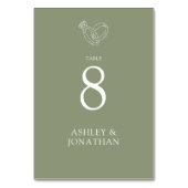 エレガントモダンシンプルエレメント結婚の テーブルナンバー (正面)