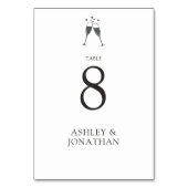エレガントモダンシンプルエレメント結婚の テーブルナンバー (裏面)