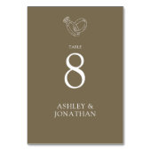 エレガントモダンシンプルエレメント結婚の テーブルナンバー (裏面)