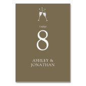 エレガントモダンシンプルエレメント結婚の テーブルナンバー (正面)