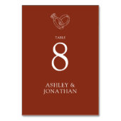 エレガントモダンシンプルエレメント結婚の テーブルナンバー (裏面)