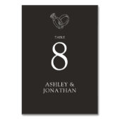エレガントモダンシンプルエレメント結婚の テーブルナンバー (裏面)