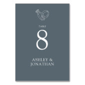 エレガントモダンシンプルエレメント結婚の テーブルナンバー (正面)