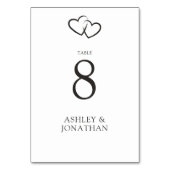 エレガントモダンシンプルエレメント結婚の テーブルナンバー (正面)