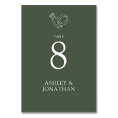 エレガントモダンシンプルエレメント結婚の テーブルナンバー (裏面)