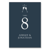 エレガントモダンシンプルエレメント結婚の テーブルナンバー (正面)
