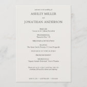 エレガントモダンシンプルエレメント結婚の プログラム (正面)