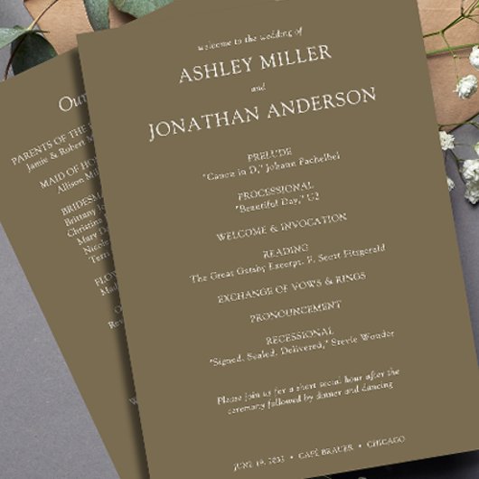 エレガントモダンシンプルエレメント結婚の プログラム