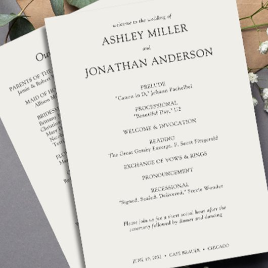 エレガントモダンシンプルエレメント結婚の プログラム