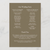 エレガントモダンシンプルエレメント結婚の プログラム (裏面)