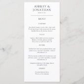 エレガントモダンシンプルエレメント結婚の メニュー (正面)