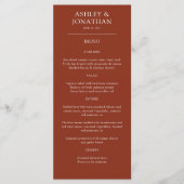 エレガントモダンシンプルエレメント結婚の メニュー (正面)