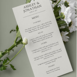 エレガントモダンシンプルエレメント結婚の メニュー