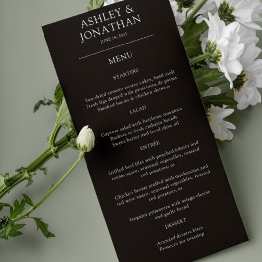 エレガントモダンシンプルエレメント結婚の メニュー