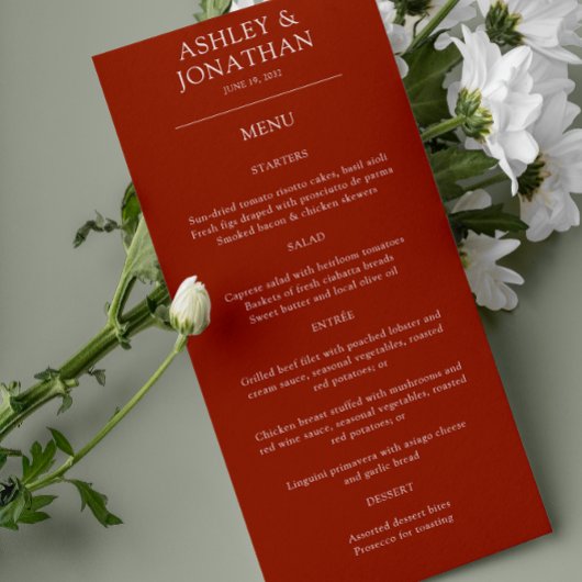 エレガントモダンシンプルエレメント結婚の メニュー