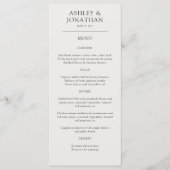 エレガントモダンシンプルエレメント結婚の メニュー (正面)