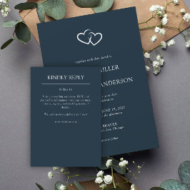 エレガントモダンシンプルエレメント結婚の 出欠カード