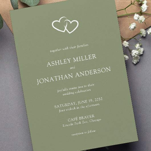 エレガントモダンシンプルエレメント結婚の 招待状