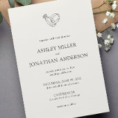 エレガントモダンシンプルエレメント結婚の 招待状