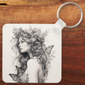 エレガントモダンシンプルカスタム写真の追加 キーホルダー (裏面)