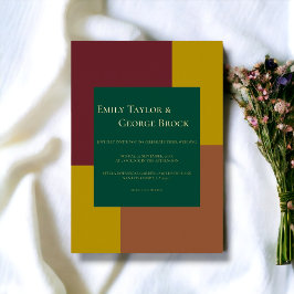 エレガントモダンシンプルカラフル結婚スタイリッシュの 箔招待状