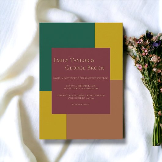 エレガントモダンシンプルカラフル結婚フォーマルの 招待状