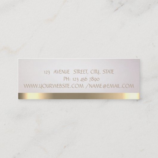エレガントモダンシンプルストライプフェイク金ゴールド スキニー名刺 (裏面)