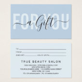 エレガントモダンシンプルタイポグラフィギフト券 (正面&裏面)