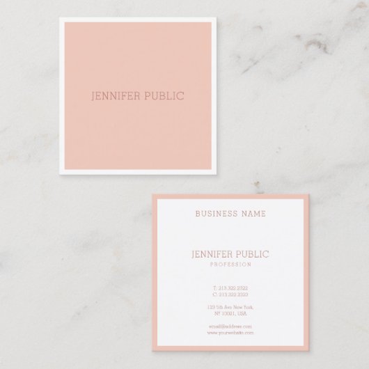 エレガントモダンシンプルテンプレートミニマルデザイン スクエア名刺 (正面/裏面)