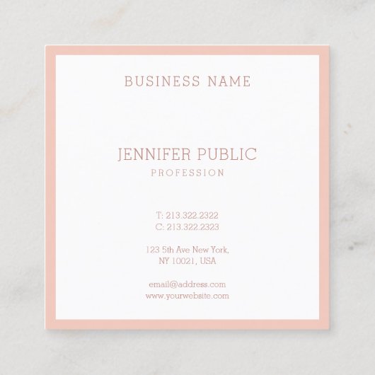 エレガントモダンシンプルテンプレートミニマルデザイン スクエア名刺 (裏面)