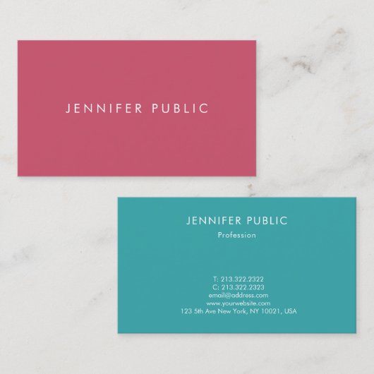 エレガントモダンシンプルデザインテンプレートの色 名刺 (正面/裏面)