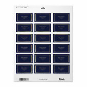 エレガントモダンシンプルネイビーフェイクブルー金ゴールド ラベル (フルシート)