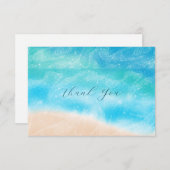 エレガントモダンシンプルビーチ結婚式ありがとう サンキューカード (正面/裏面)