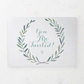 エレガントモダンシンプルフローラリース結婚ズ 三つ折り招待状 (カバー)