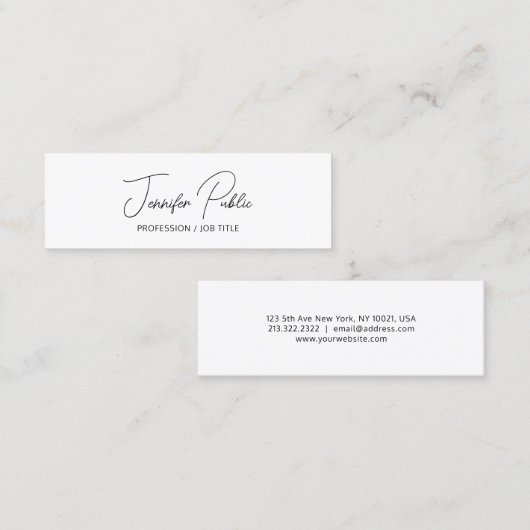 エレガントモダンシンプルプロフェッショナルスクリプトテンプレート スキニー名刺 (正面/裏面)