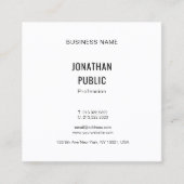 エレガントモダンシンプルプロフェッショナルトレンディーテンプレート スクエア名刺 (正面)