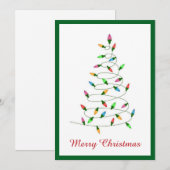 エレガントモダンシンプルミニマルなクリスマスツリー シーズンカード (正面/裏面)
