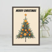 エレガントモダンシンプルミニマルなクリスマスツリー シーズンカード (スタンド正面)