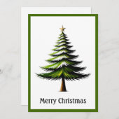 エレガントモダンシンプルミニマルなクリスマスツリー シーズンカード (正面/裏面)