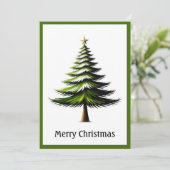 エレガントモダンシンプルミニマルなクリスマスツリー シーズンカード (スタンド正面)