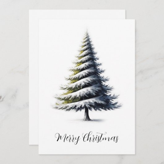 エレガントモダンシンプルミニマルなクリスマスツリー シーズンカード (正面/裏面)