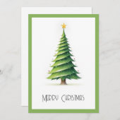 エレガントモダンシンプルミニマルなクリスマスツリー シーズンカード (正面/裏面)
