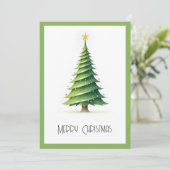 エレガントモダンシンプルミニマルなクリスマスツリー シーズンカード (スタンド正面)