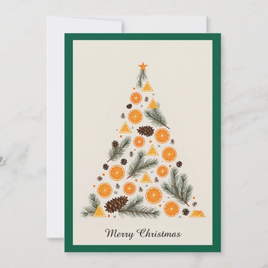エレガントモダンシンプルミニマルなクリスマスツリー シーズンカード (正面)