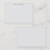 エレガントモダンシンプルミニマル石板結婚夫婦 ノートカード (正面/裏面)