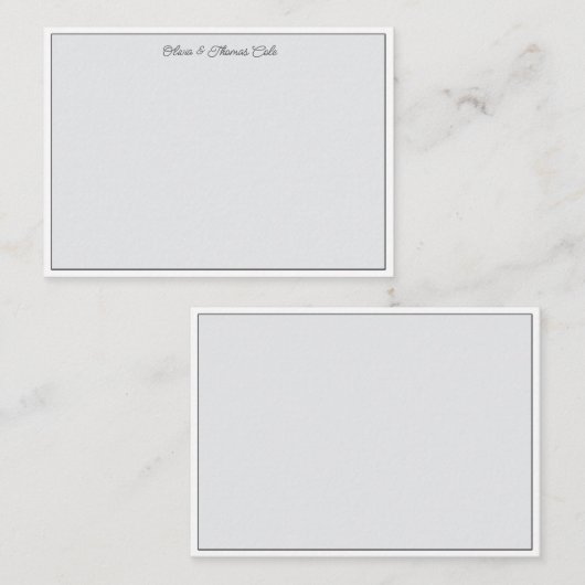 エレガントモダンシンプルミニマル石板結婚夫婦 ノートカード (正面/裏面)